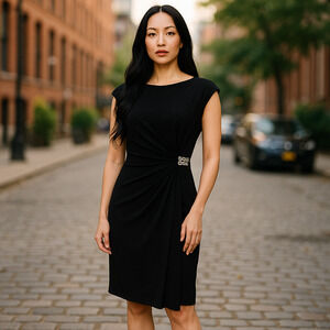 R&M Richards Black Label Rhinestone Waist Cocktail Dress Women’s Size 12 Wedding